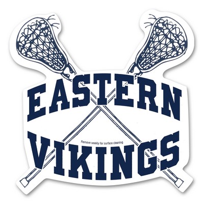 USA Made Premium UV Window Micro-Suction Cling Decal (5"x5") Lacrosse Sticks Shape